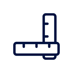 icon-set-3 Icon of two rulers positioned to form a right angle, representing measurement or geometry.