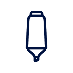 icon-set-5 Outline of a highlighter marker with a chisel tip.